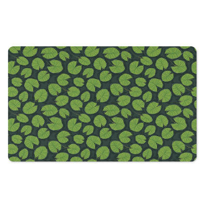 Water Lily Pads Pattern Print Polyester Doormat