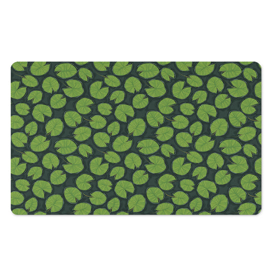 Water Lily Pads Pattern Print Polyester Doormat