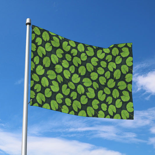 Water Lily Pads Pattern Print Polyester Flag