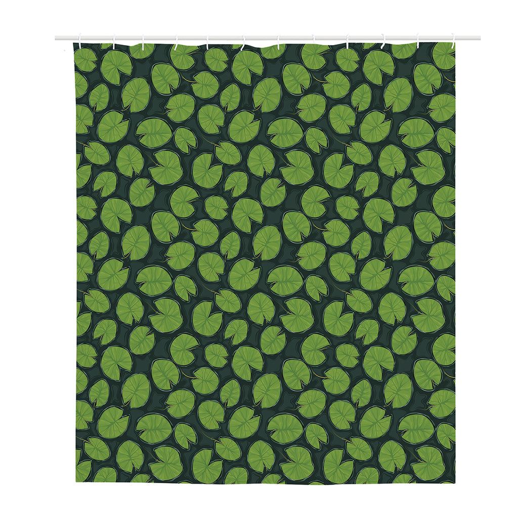 Water Lily Pads Pattern Print Polyester Shower Curtain