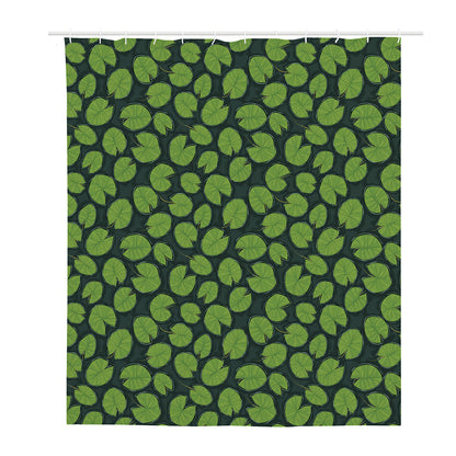 Water Lily Pads Pattern Print Polyester Shower Curtain