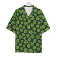 Water Lily Pads Pattern Print Rayon Hawaiian Shirt