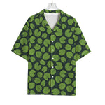 Water Lily Pads Pattern Print Rayon Hawaiian Shirt