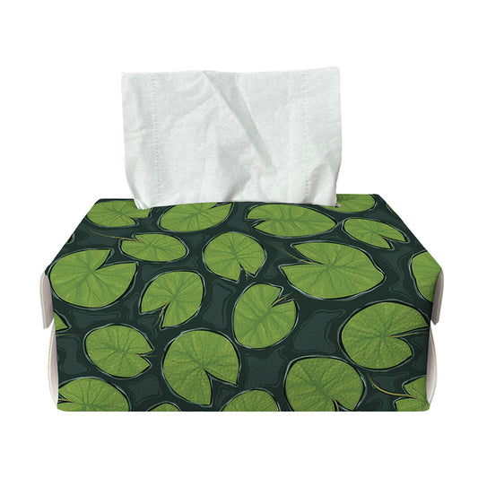 Water Lily Pads Pattern Print Rectangle Tissue Box Cover