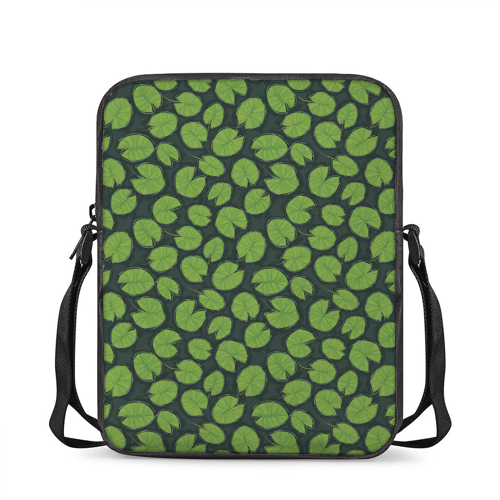 Water Lily Pads Pattern Print Rectangular Crossbody Bag