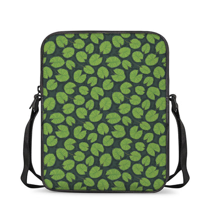 Water Lily Pads Pattern Print Rectangular Crossbody Bag