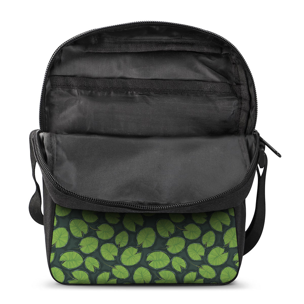 Water Lily Pads Pattern Print Rectangular Crossbody Bag