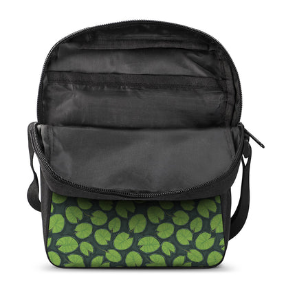 Water Lily Pads Pattern Print Rectangular Crossbody Bag