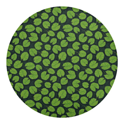 Water Lily Pads Pattern Print Round Blanket