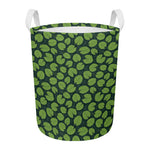 Water Lily Pads Pattern Print Round Laundry Basket