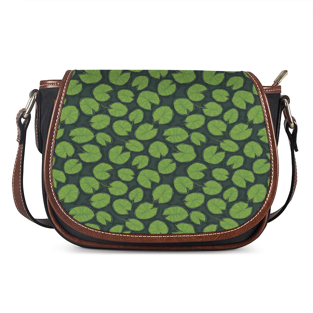 Water Lily Pads Pattern Print Saddle Bag