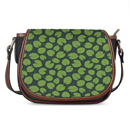 Water Lily Pads Pattern Print Saddle Bag