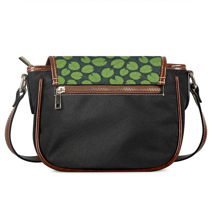 Water Lily Pads Pattern Print Saddle Bag
