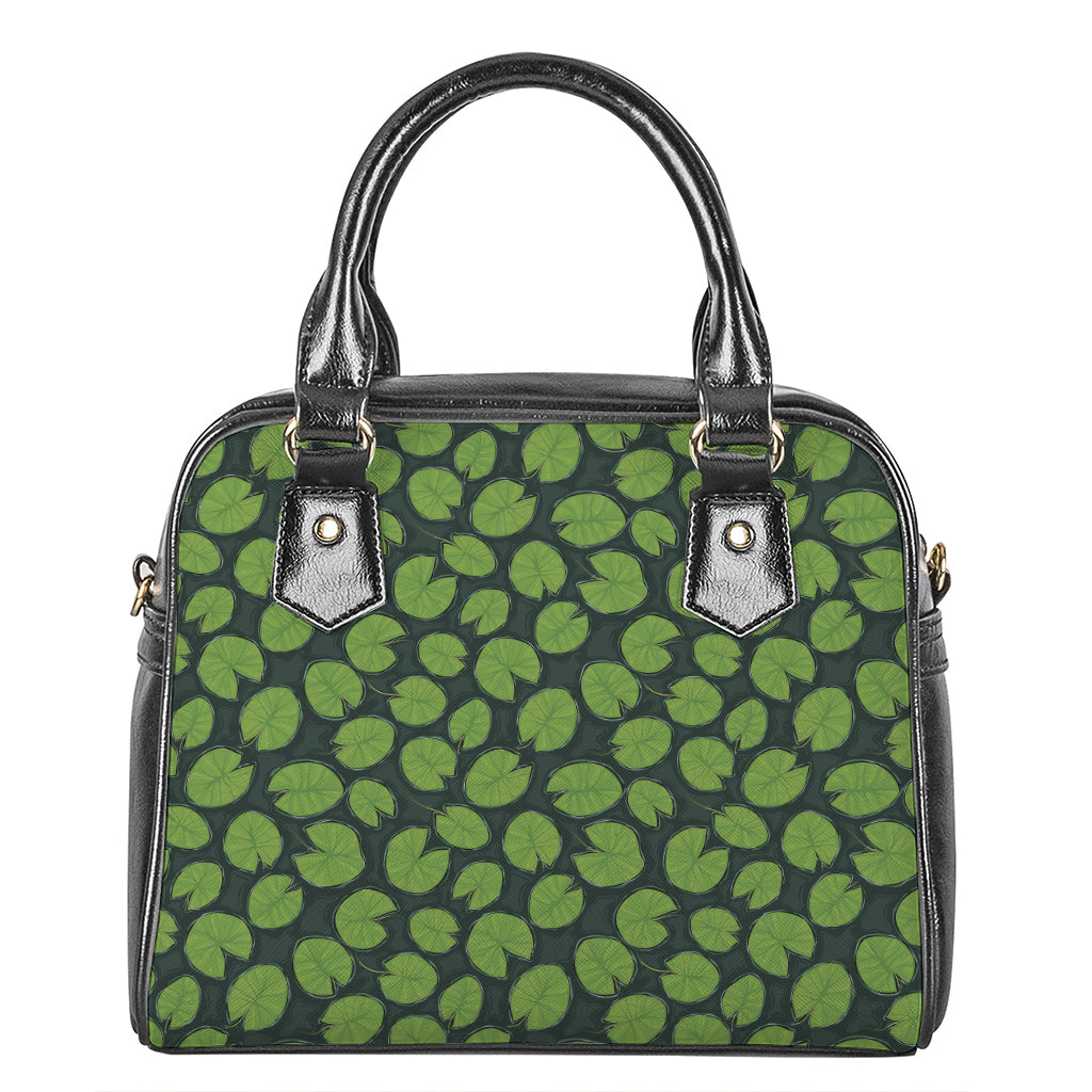 Water Lily Pads Pattern Print Shoulder Handbag