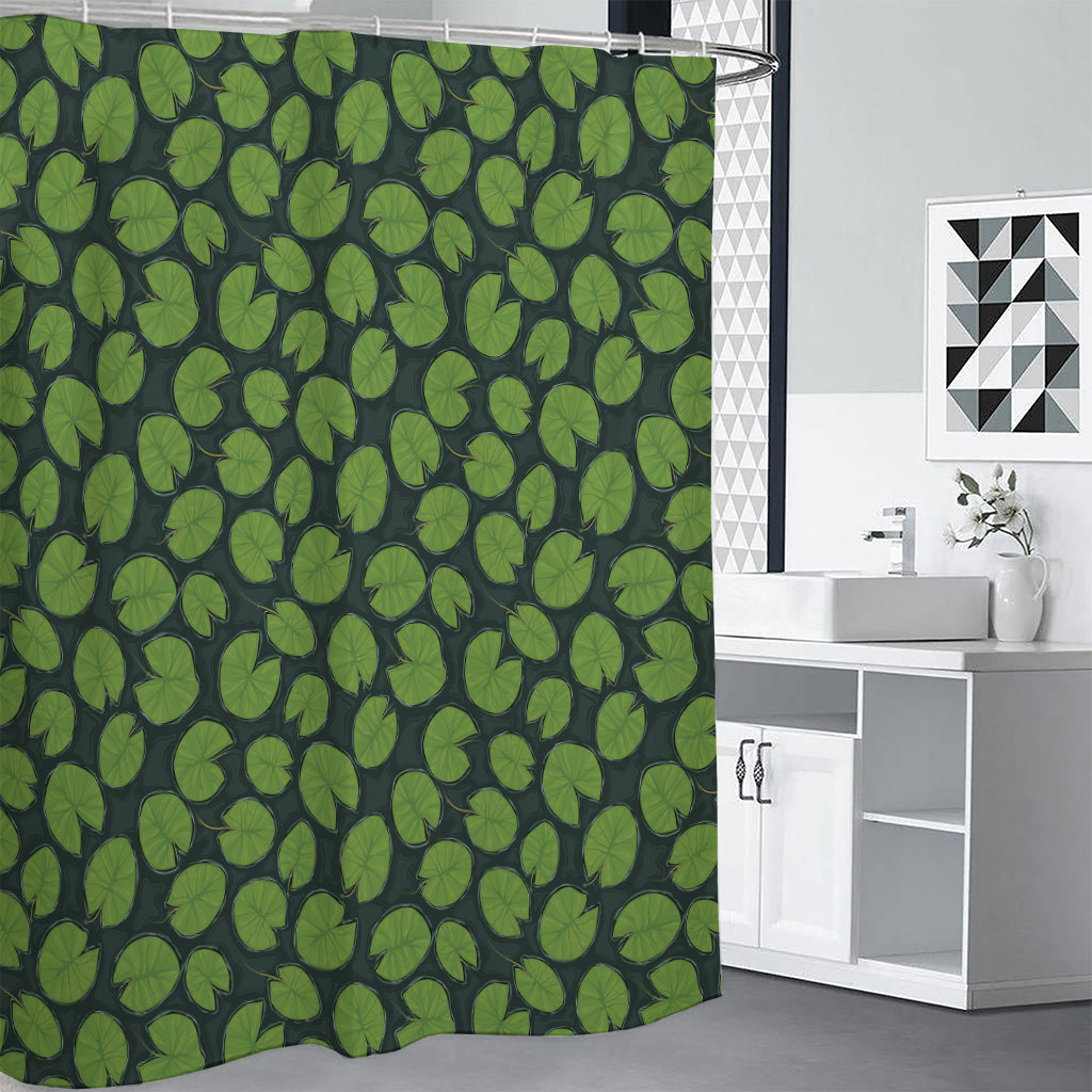 Water Lily Pads Pattern Print Shower Curtain