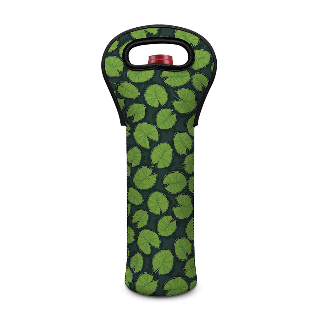 Water Lily Pads Pattern Print Single Neoprene Wine Tote