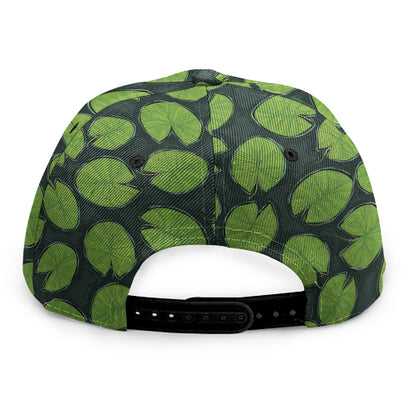 Water Lily Pads Pattern Print Snapback Cap
