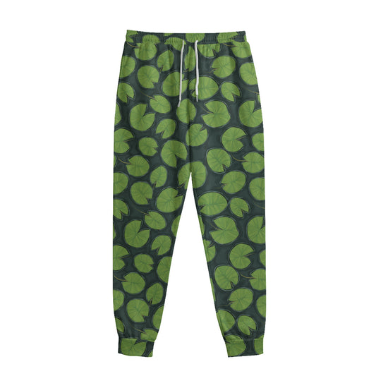 Water Lily Pads Pattern Print Sweatpants
