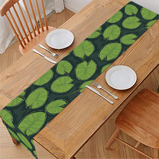 Water Lily Pads Pattern Print Table Runner