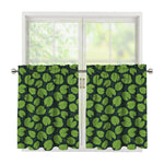 Water Lily Pads Pattern Print Tier Curtains