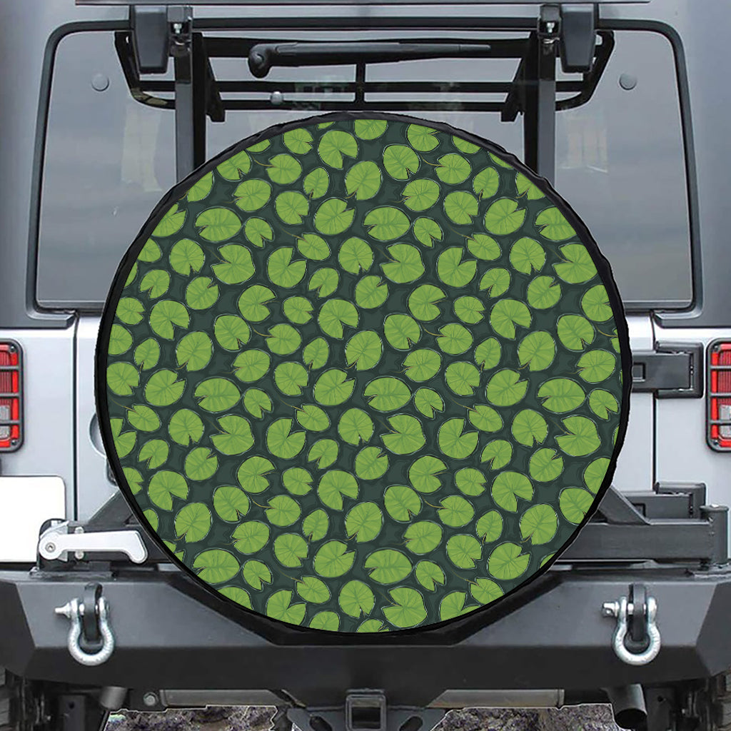 Water Lily Pads Pattern Print Tire Cover