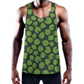 Water Lily Pads Pattern Print Men's Workout Tank Top