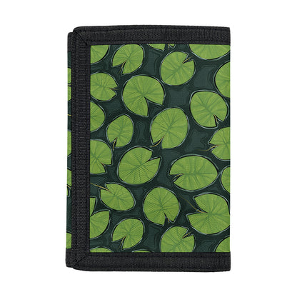Water Lily Pads Pattern Print Trifold Wallet