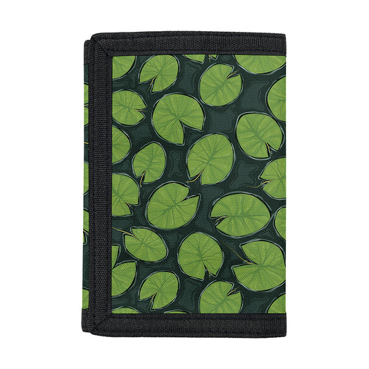 Water Lily Pads Pattern Print Trifold Wallet