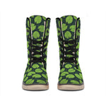 Water Lily Pads Pattern Print Winter Boots