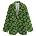 Water Lily Pads Pattern Print Women's Cotton Blazer