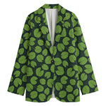Water Lily Pads Pattern Print Women's Cotton Blazer