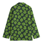 Water Lily Pads Pattern Print Women's Cotton Blazer