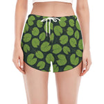 Water Lily Pads Pattern Print Women's Split Running Shorts