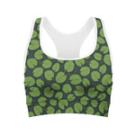 Water Lily Pads Pattern Print Women's Sports Bra