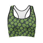 Water Lily Pads Pattern Print Women's Sports Bra