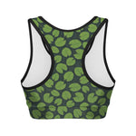 Water Lily Pads Pattern Print Women's Sports Bra