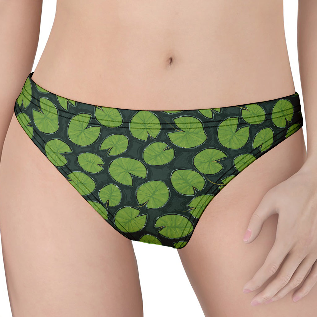 Water Lily Pads Pattern Print Women's Thong