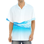 Water Wave Print Aloha Shirt