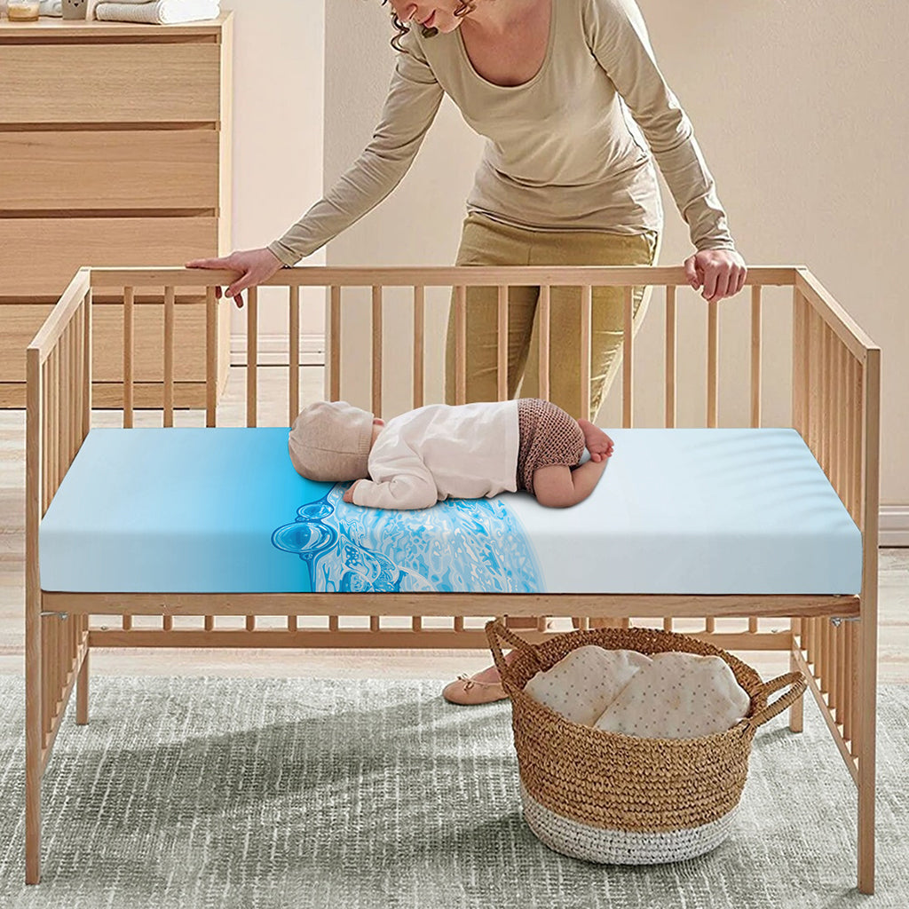 Water Wave Print Baby Crib Sheet