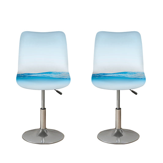 Water Wave Print Bar Stool Covers