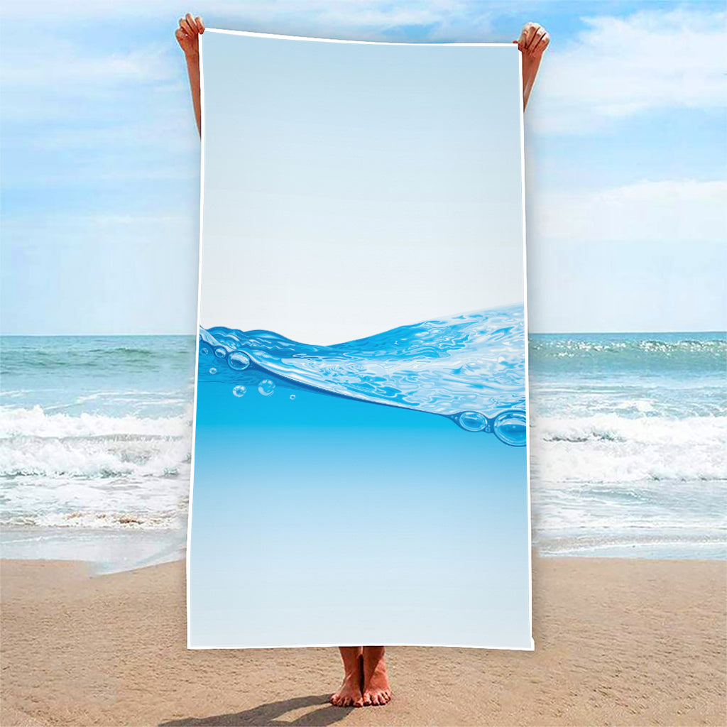 Water Wave Print Beach Towel