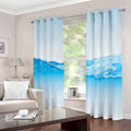 Water Wave Print Dimout Grommet Curtains
