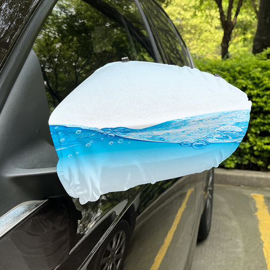 Water Wave Print Car Side Mirror Covers