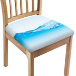 Water Wave Print Chair Cushion Cover