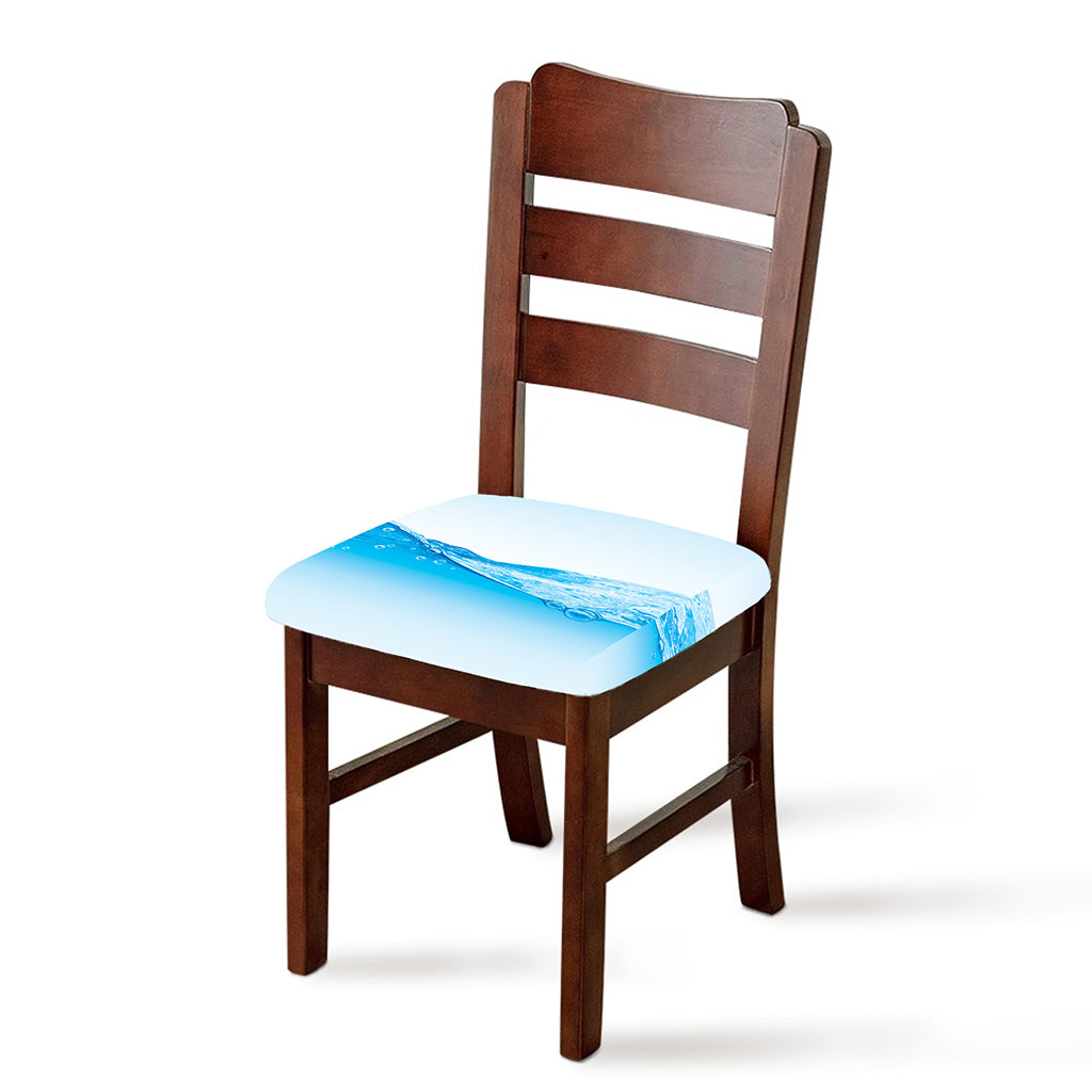Water Wave Print Chair Cushion Cover