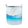 Water Wave Print Collapsible Laundry Basket