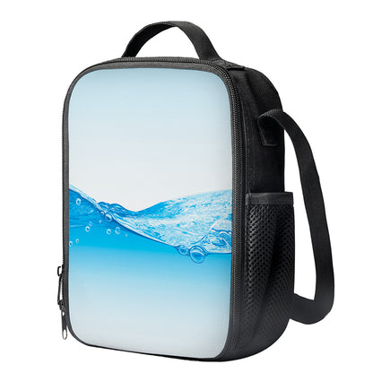 Water Wave Print Crossbody Lunch Bag