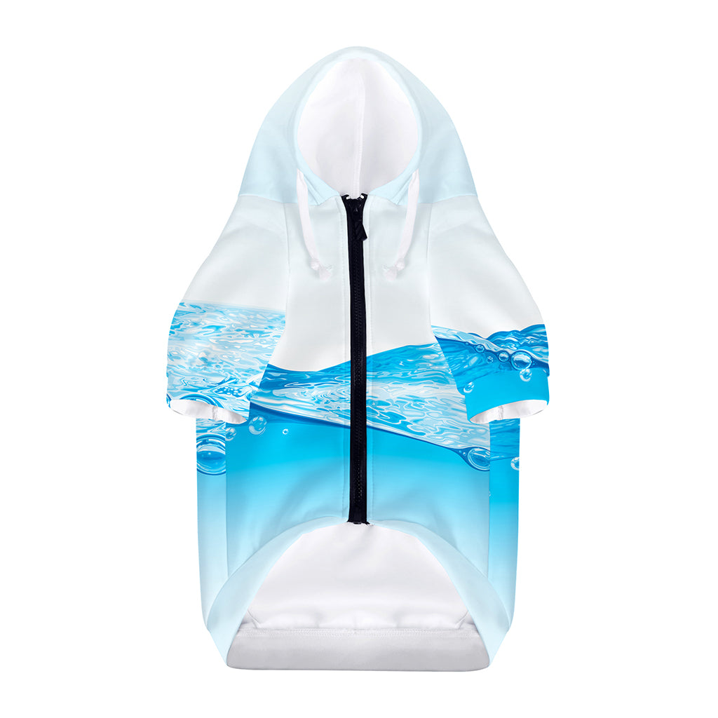 Water Wave Print Dog Zip Up Hoodie