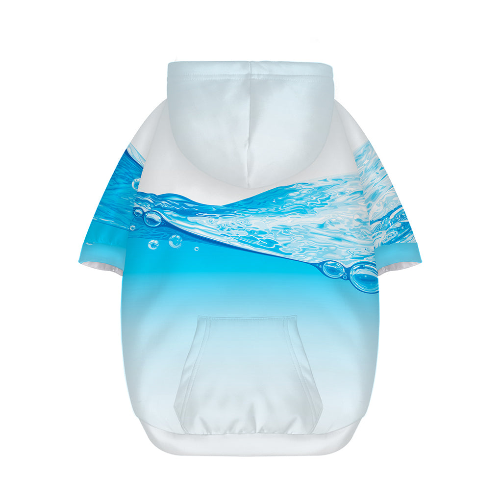 Water Wave Print Dog Zip Up Hoodie