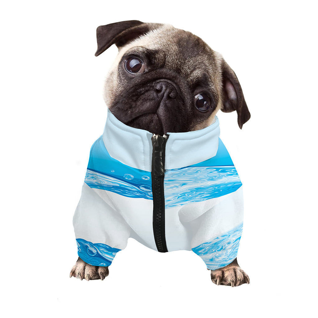 Water Wave Print Dog Zip Up Jacket